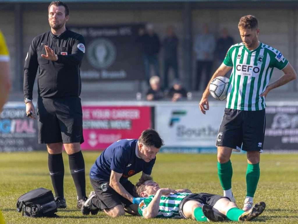 Footballer head injury