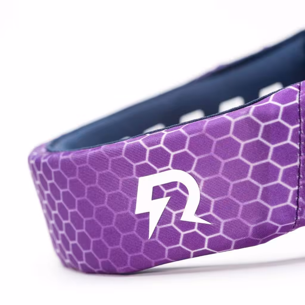 Halos Hexo Purple close-up logo