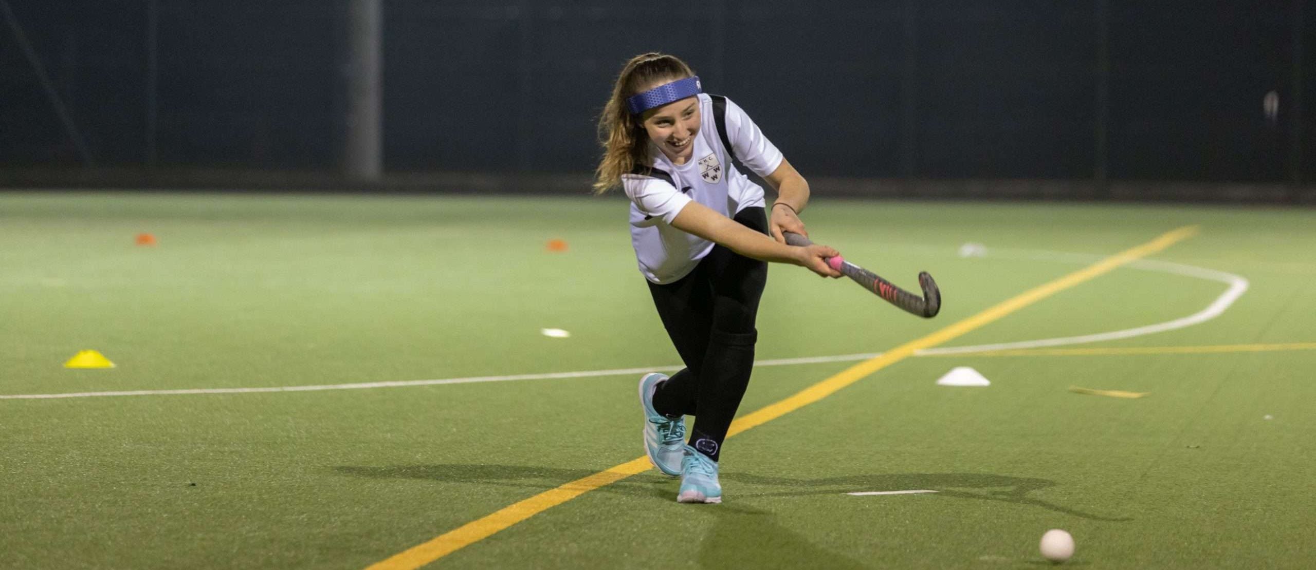 Rezon Halos® brain protection worn in girls' hockey.