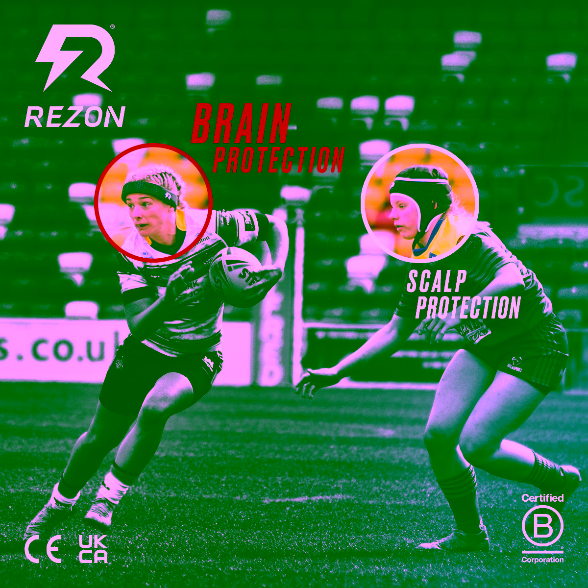 Rezon Halos® offers brain protection, whereas a scrum cap is focused on protecting from cuts and scrapes. Rezon Halos® offers brain protection, whereas a scrum cap is focused on protecting from cuts and scrapes.