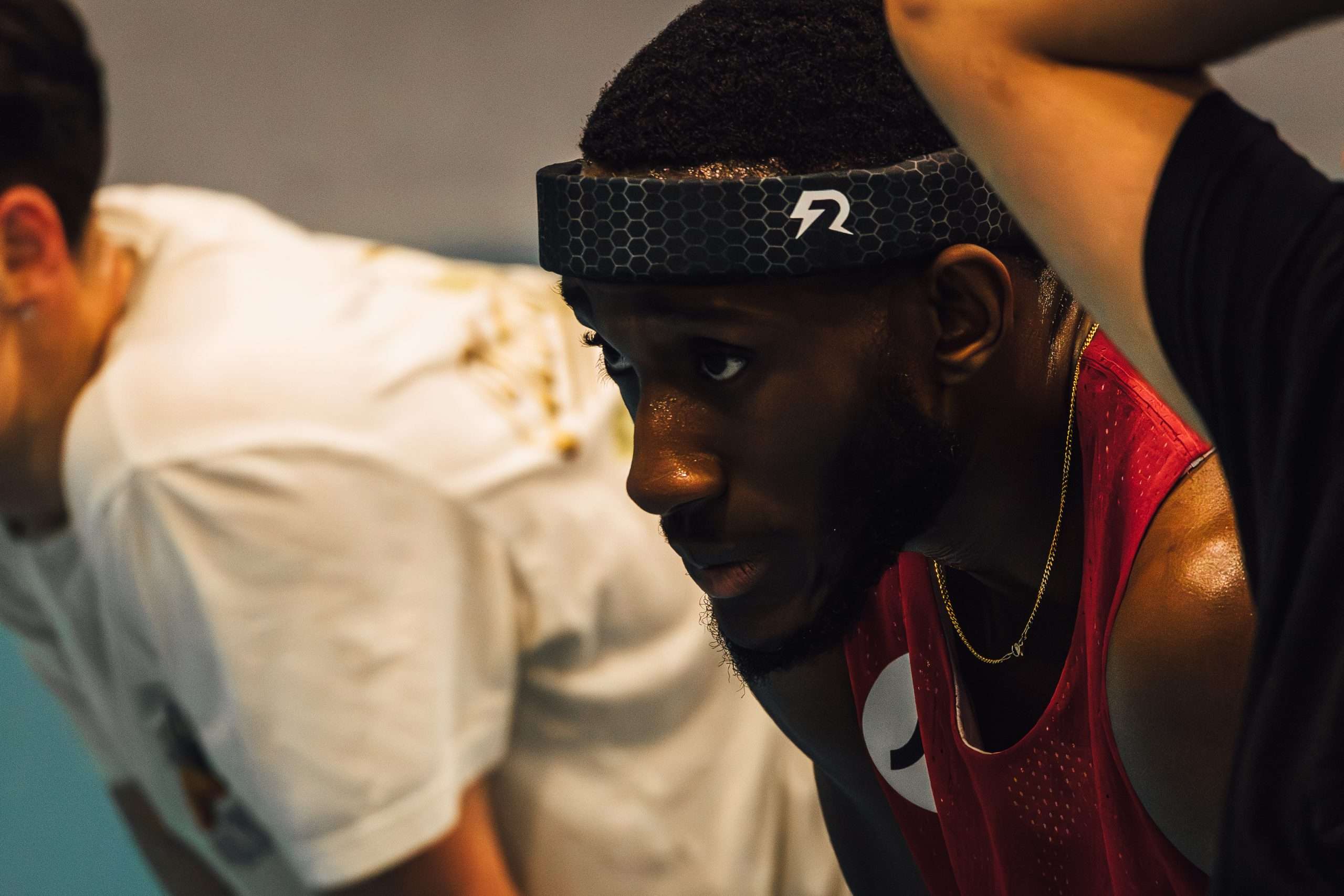 Pro Basketball Player, Daniel Johnson Thompson, wearing Rezon Halos® brain protection.