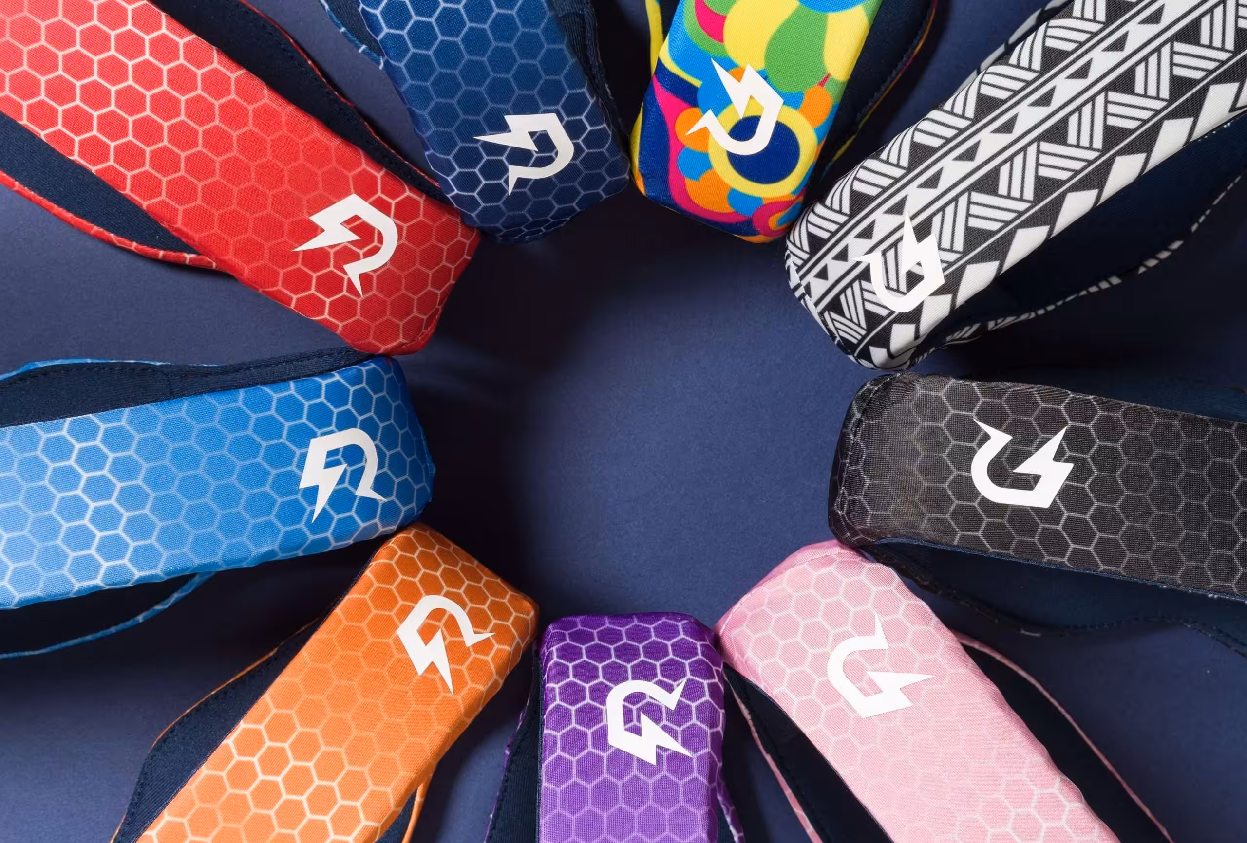 Different styles of Rezon Halos® concussion protection.