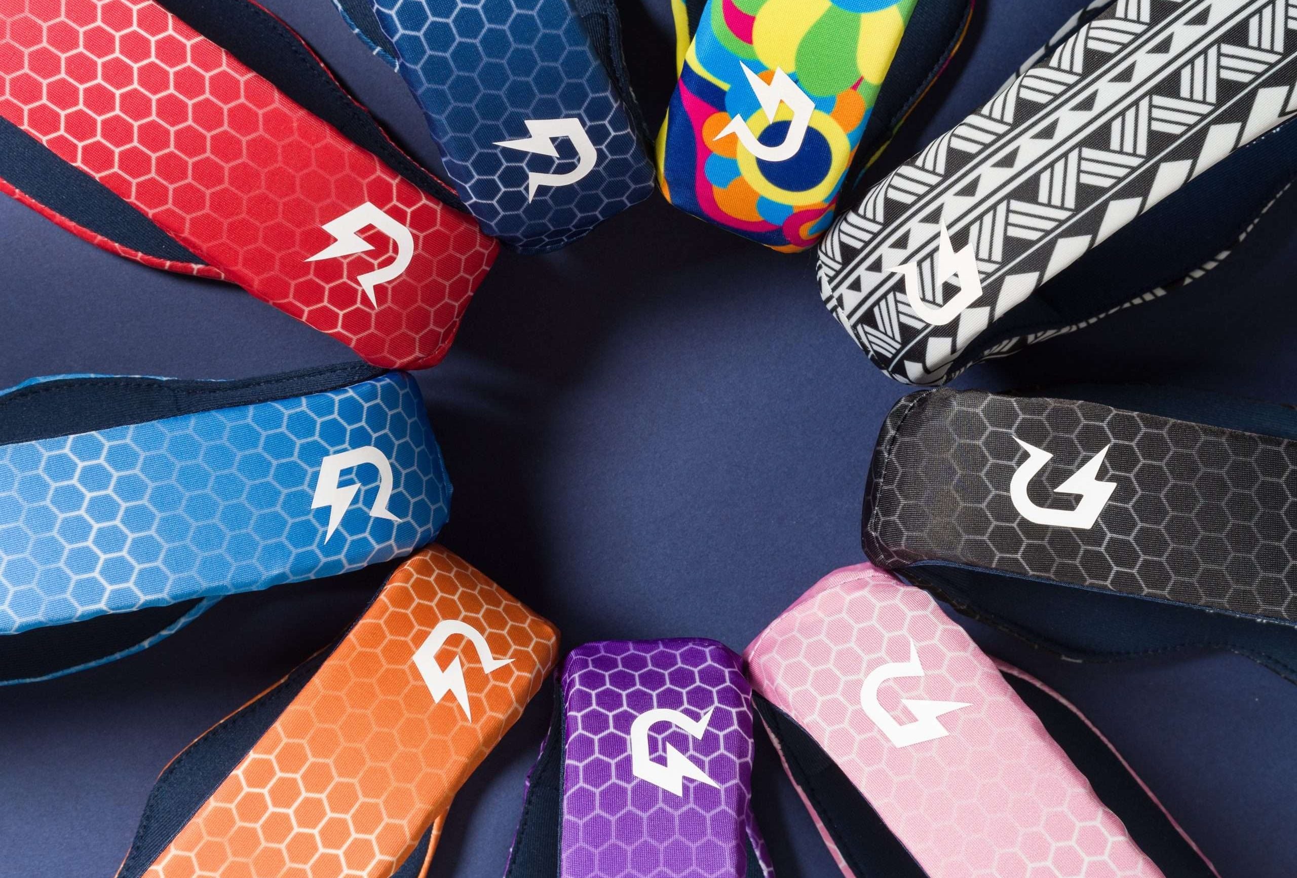 Different styles of Rezon Halos® concussion protection.